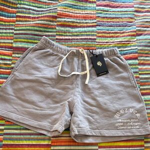 Darc wolves Grey Drawstring Lounge Shorts with Script Embroidery medium 501/1000